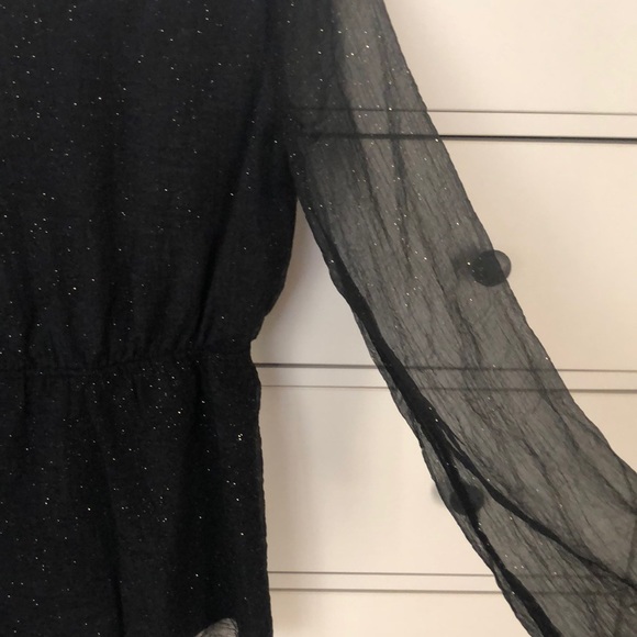 NWT Honey Belle V-Neck long sleeve Black Romper - Picture 7 of 7